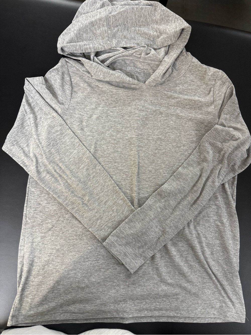 Beyond Yoga Womens Gray Hooded Long-Sleeve Featherweight Hoodie